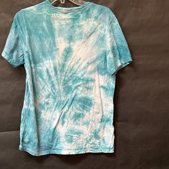 Adidas Small Tee Shirt Blue Turquoise Cotton Tie Dye Tied dyed Short Sleeve Teal - Picture 6 of 6